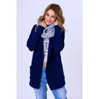 Dámský svetr Krásný dámský kardigan Wera - tmavě modrý, VELIKOST UNI ( S, M , L )
