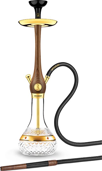 Wookah Vodní dýmka - Wookah, 24K Gold-Plated Walnut Amber Gold
