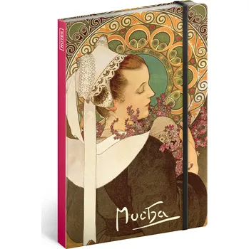 Notes Alfons Mucha – Vřes, nelinkovaný, 13 × 21 cm