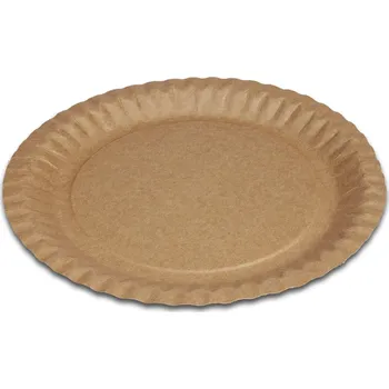 Jednorázové nádobí Papírový talíř KRAFT 23 cm (100 ks), s tukovou bariérou, FSC Mix