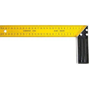 Úhloměr Úhelník s měřítkem kovový 300 mm