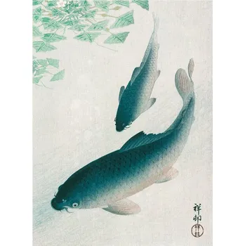 Plakát Plakát, Obraz - Two Carp Fish, Ohara Koson
