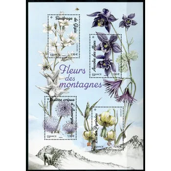 Poštovní známka Post France (2023) MiNr. 8417 - 8419 **, Bl. 581 - Francie - Horské květiny