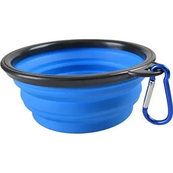 Miska pro psa Praktická cestovní skládací miska na krmivo, či vodu pro domácí mazlíčky (objem 350 ml / 1 l ) Barva: Modrá, Velikost: 350 ml