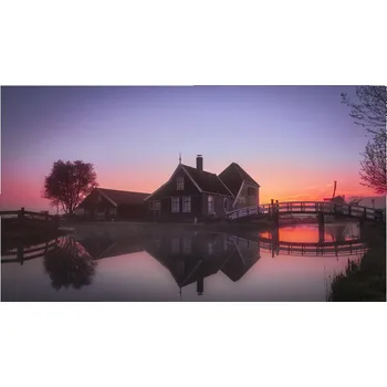 Plakát Plakát, Obraz - Amanecer noc niebla en Zaanse Schans, Juan Carlos Hervás Martínez