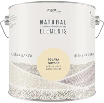 barva na zeď Jílová barva na zeď bez konzervantů StyleColor NATURAL ELEMENTS pískově hnědá 2,5 l