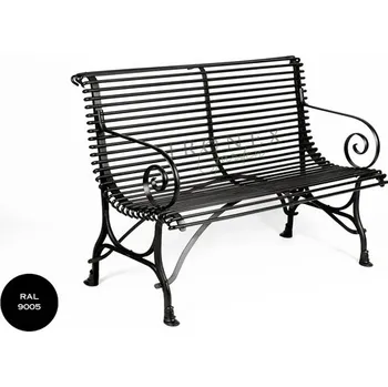 Zahradní lavice Kovová lavice Arras B2 Barva: Jet Black - RAL 9005, Galvanizace: Nic