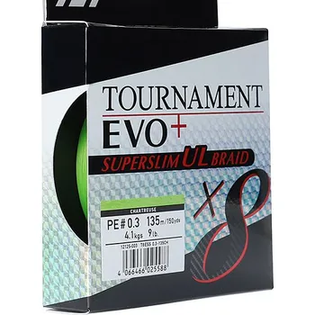 DAIWA splétaná šňůra TOURNAMENT X8 EVO+ SUPER SLIM UL BRAID 135 m - 0,08 mm (0,5 PE), 6,40 kg, 135 m