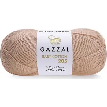 Příze Příze Baby Cotton 205 Gazzal 500 tělová tmavší Gazzal