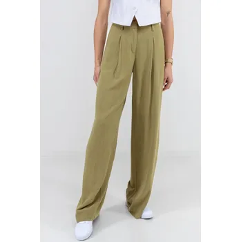 Dámské kalhoty Vero Moda dámské široké kalhoty Lani olivové Velikost: 42/32