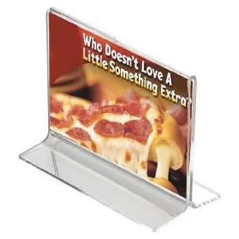 Plexi stojánek na stůl oboustranný typu T - velikost A4 na šířku