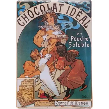 Plakát Cedule Alfons Mucha – Chocolat Ideal, 15 x 21 cm