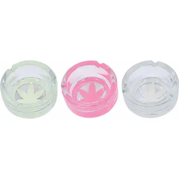 Popelník 12884 Skleněný popelník 90mm 6ks MIX