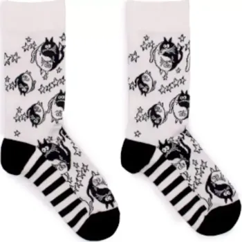 Dámské ponožky Awm ponožky bambusové Hop Hare Ying Yang bílá/černá