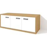 Nabytekmorava Nízká policová skříň SD 120 ke sklápěcí posteli barva lamina: buk / bílé dveře lesk