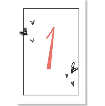 Party nádobí Personal Číslo stolu - Srdíčko Zvolte množství: od 11 ks do 30 ks