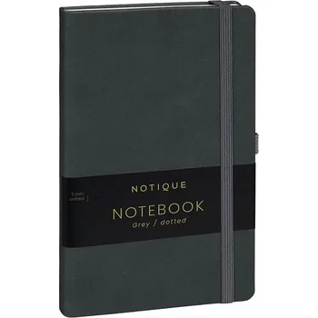 Zápisník Notique Notes tečkovaný, šedý, 13 × 21 cm