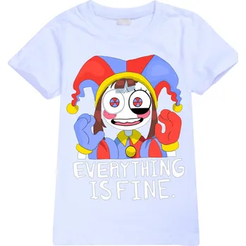 Dívčí tričko The Amazing Digital Circus TRIČKO s potiskem na motivy populárního seriálu "The Amazing Digital Circus" - různé barvy Barva: Bílá, Velikost: 150 cm