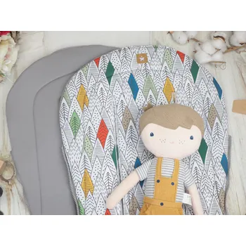 Podložka do kočárku prodloužená (Trees, šedý bambus)