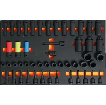 Gola sada Modul - nástrčné a zástrčné 1/2" úderové hlavice, 50 ks, pěnová EVA výplň - Beta Tools