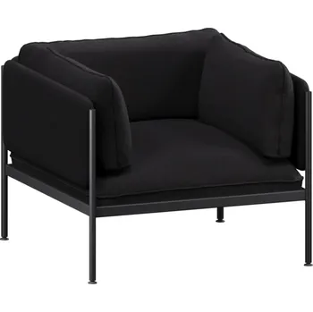 Křeslo noo.ma Černé čalouněné křeslo Toom