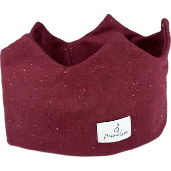 Čelenka Mimilove Bavlněná čelenka KORUNKA vel. 6-24m. Bordo Tečky