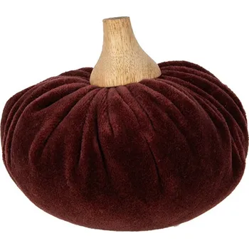 Vínová sametová dekorace dýně Pumpkin M - 12*10 cm