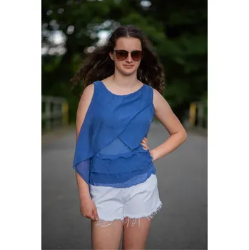 Dámské šaty Letní top hedvábí 6568 Italy barva: zelená, velikost: Univerzální-jedna velikost