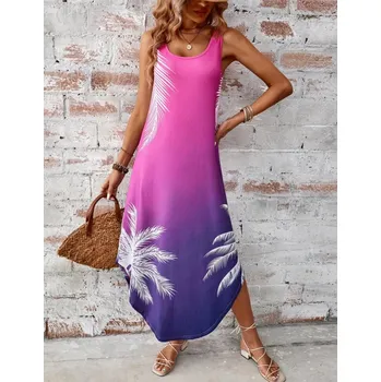 Dámské šaty Dámské dlouhé šaty s palmami Velikostní tabulka: S