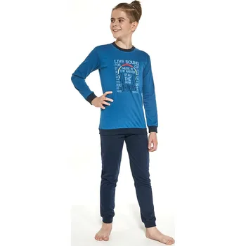 Chlapecké pyžamo Chlapecké pyžamo Cornette Music 267/121 Young Barva: Modrá, Velikost: 134-140