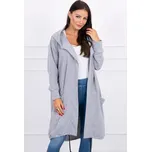 Dámská dlouhá mikina nebo plášť s kapucí šedá 0044, VELIKOST UNI ( S, M , L )