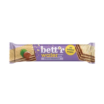 Bett´r Bio oplatky s krémem z kakaa a lískových ořechů bez přidaného cukru 30g