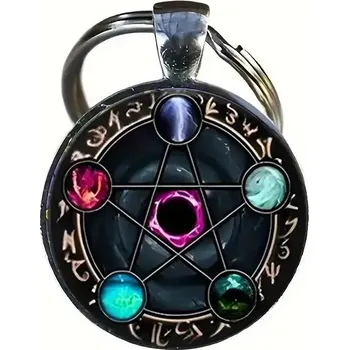 Přívěsek na klíče s pentagramem