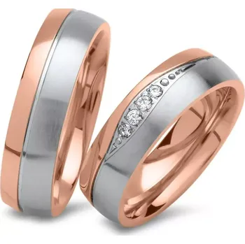 Prsten Ocelové v barvě Rose Gold snubní prsteny