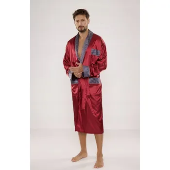 Pánský župan Pánský saténový župan De Lafense 940 bordo Barva: Bordó, Velikost: M