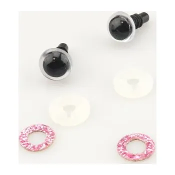 Doplněk k figurce Pro Háčkování Oči bezpečnostní třpytivé světle růžové, 8 mm