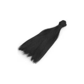 Vlasy pro panenky 20 cm rovné, barva - hnědá tmavá