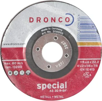 Brusný kotouč Brusivo nezařazené Kotouč brusný 115x6x22,2 ocel DRONCO - OS-BR10056