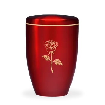 Smuteční dekorace Kovová urna Emelia - Růže/Červená