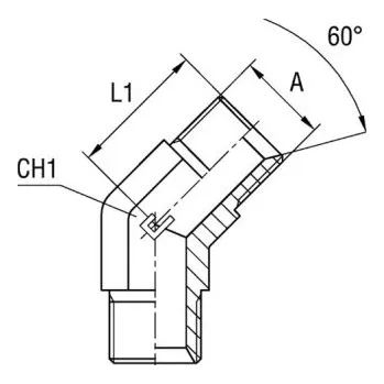 Hydraulický filtr Spojka L G1" 45° BSP LS2