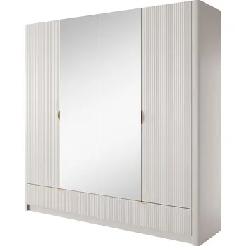 Šatní skříň LANTE b | šatní skříň H | 213 cm | se zrcadly | béžová/zlatá