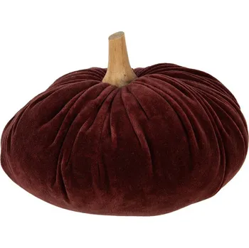 Bytová dekorace Vínová sametová dekorace dýně Pumpkin XXL - Ø 25*16 cm