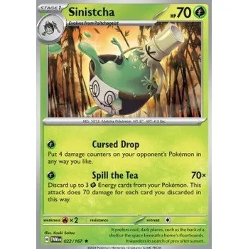 Sběratelská karetní hra Pokémon TWM 022/167 Sinistcha - Twilight Masquerade Stav: Near Mint, Verze: HOLO