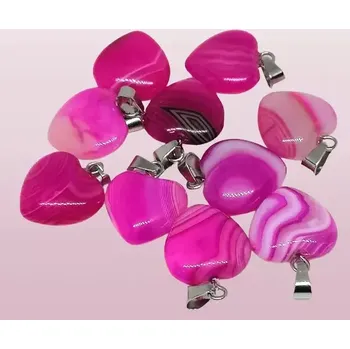 Přívěsek Achát růžový, srdíčko malé 1,5 cm