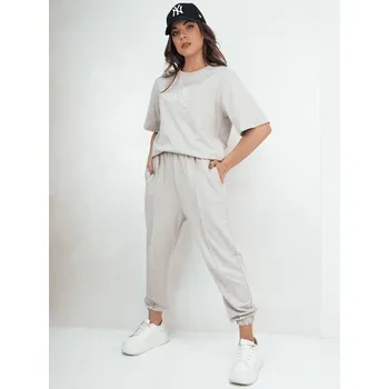 Dámská tepláková souprava DSTREET ZIMELAN SVĚTLE ŠEDÁ M