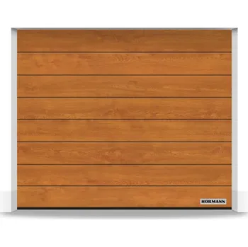 Sekční garážová vrata Hörmann - zlatý dub Pohon: bez pohonu, Rozměr: 250x200 cm