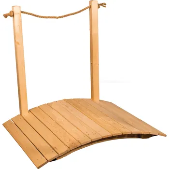 Zahradní můstek Zahradní dřevěný mostek 120 cm (Zahradní dřevěný mostek s jedním provazem 120 cm)