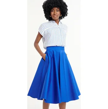 Dámské oblečení Greenpoint dámská midi sukně modrá Velikost: 34