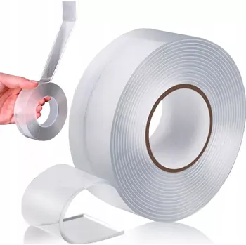 Lepicí páska Opakovaně použitelná oboustranná páska, průhledná nano páska, 5m x 3cm (Oboustranná opakovaně použitelná vodotěsná NANO páska 5m x 3cm)