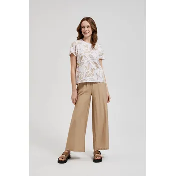 Dámské tričko MOODO se vzorem - béžová Marisse bílá | šedá | kaki | krémová | vícebarevná 2821801